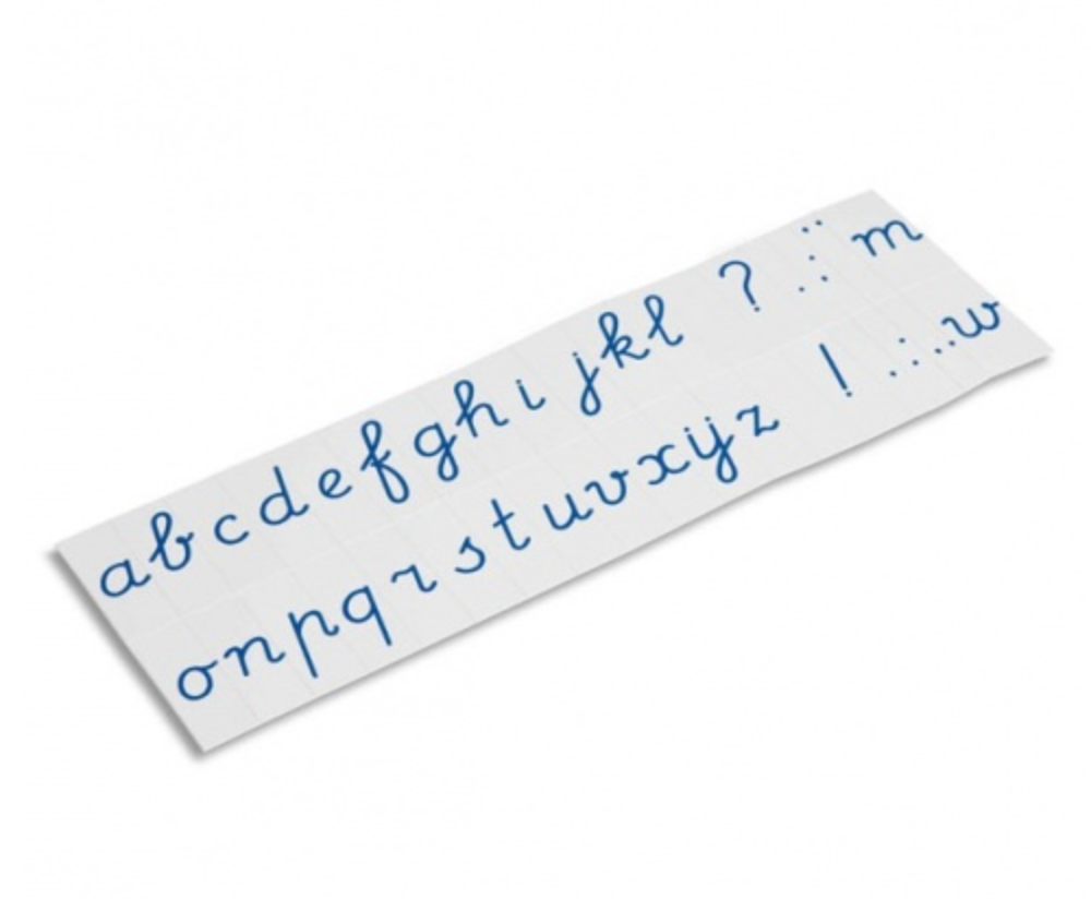 Alphabet imprimé : international cursif bleu -Nienhuis AMI