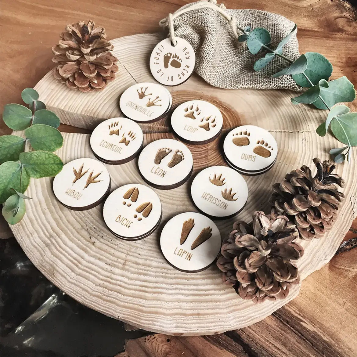 Jeu mémo empreintes d'animaux de la ferme