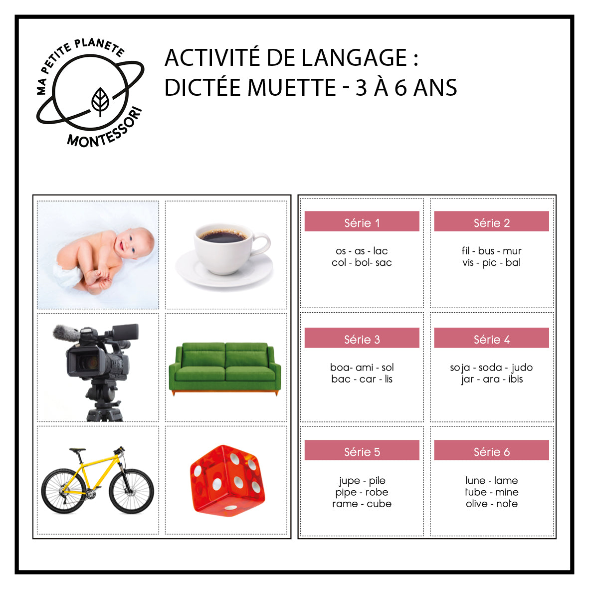 Les dictées muettes - 3 à 6 ans