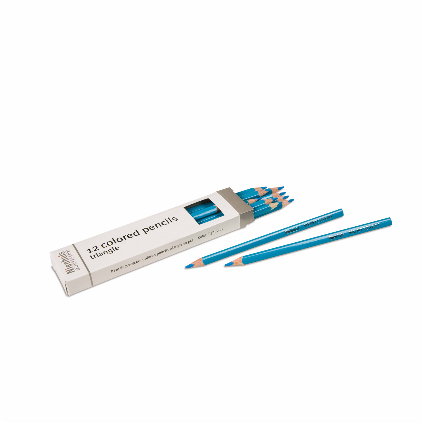 Schachtel mit 12 3-seitigen Bleistiften: Hellblau - Nienhuis AMI