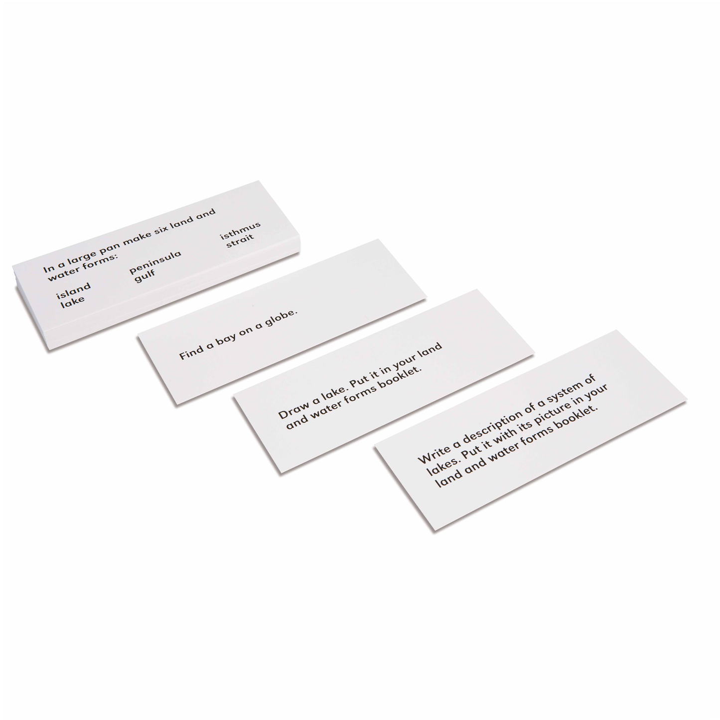 Cartes d'exercices n°1 des formes de la terre et des mers (anglais) - Nienhuis AMI