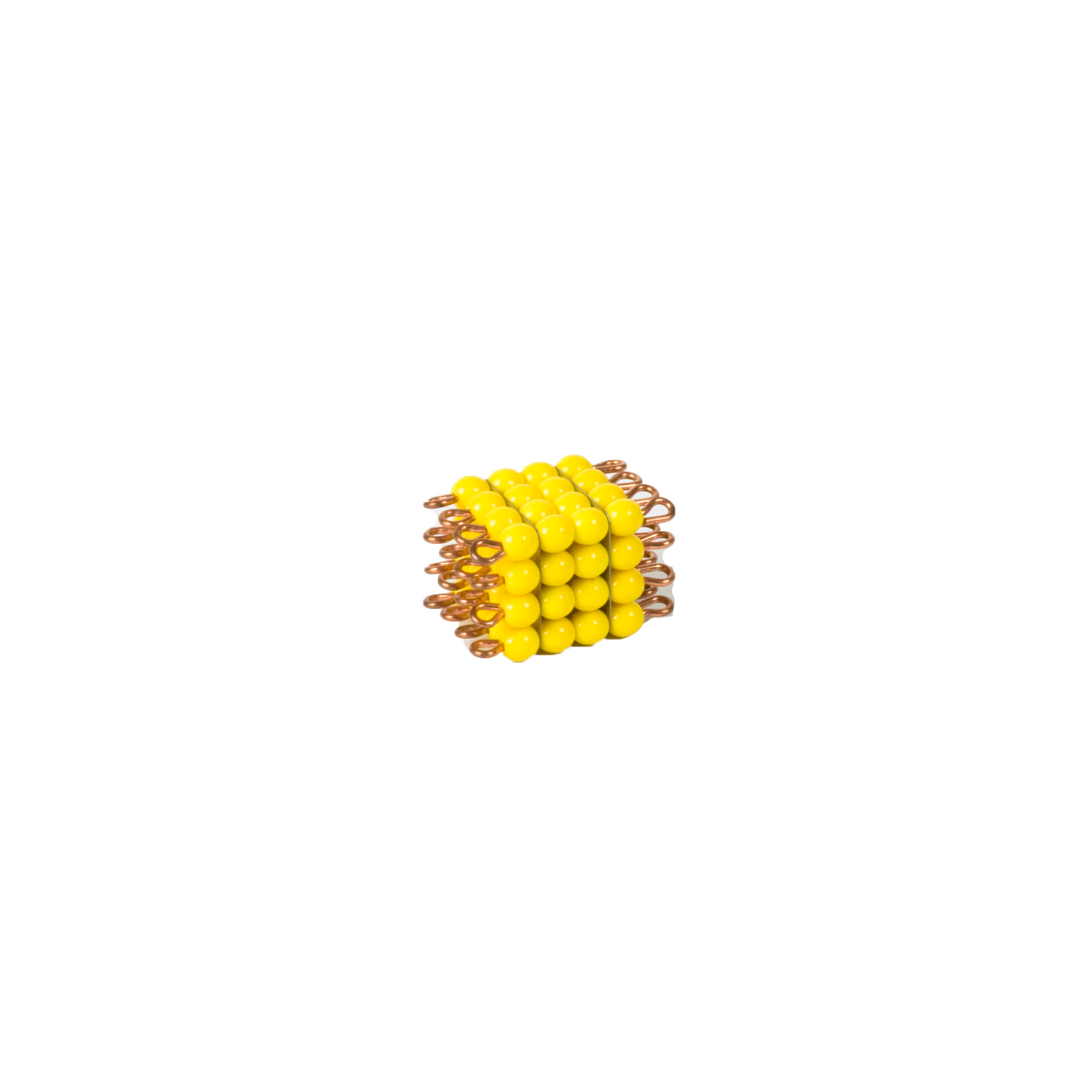 Cube of 4 in individual glass beads: yellow - Nienhuis AMI