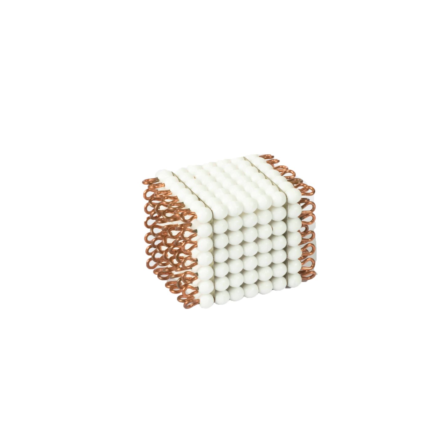 Cube of 7 in individual nylon beads: white - Nienhuis AMI
