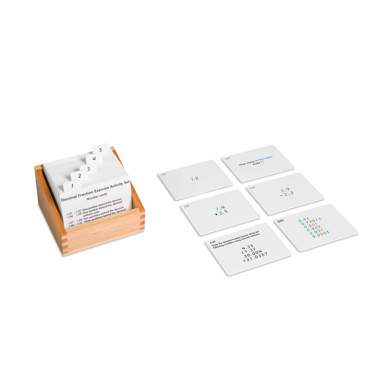 Exercices pour plateau des nombres décimaux (en anglais) - Nienhuis AMI