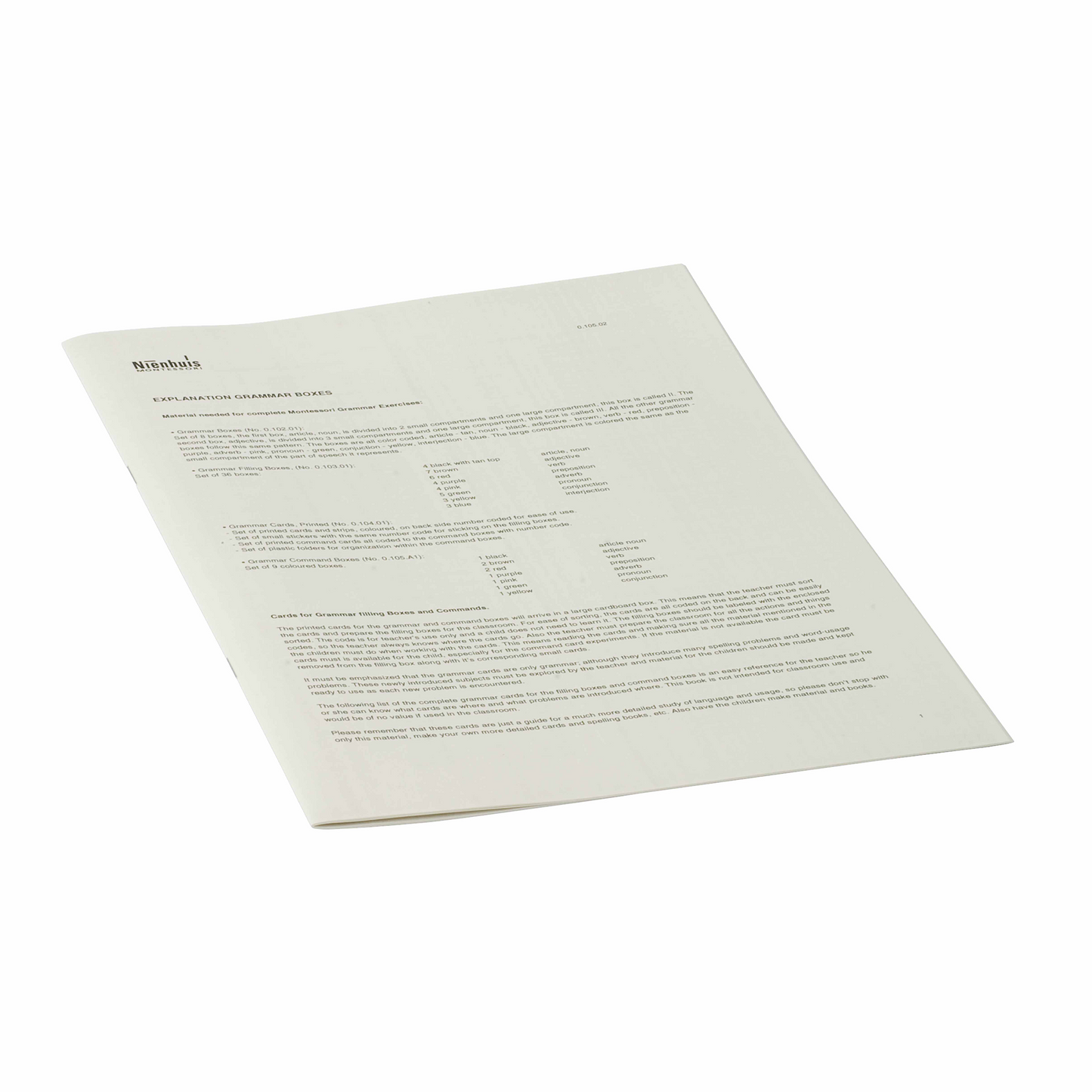 Mode d'emploi des boîtes de grammaire en anglais -Nienhuis AMI