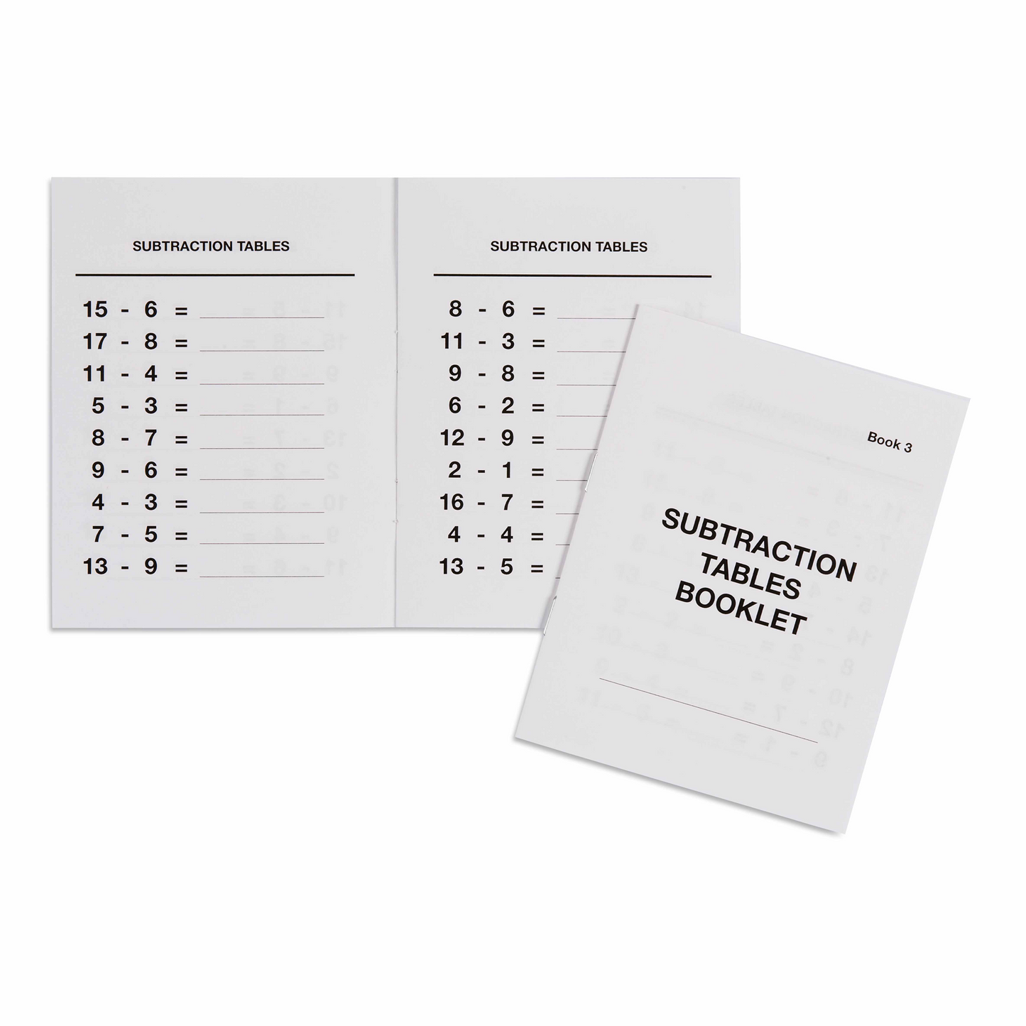 Livret tables de soustraction n°3 - Nienhuis AMI