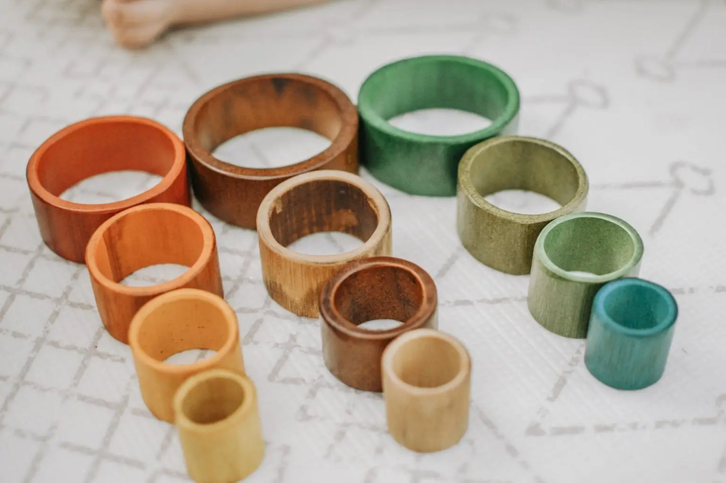 Lot de 3 anneaux gigognes en bambou