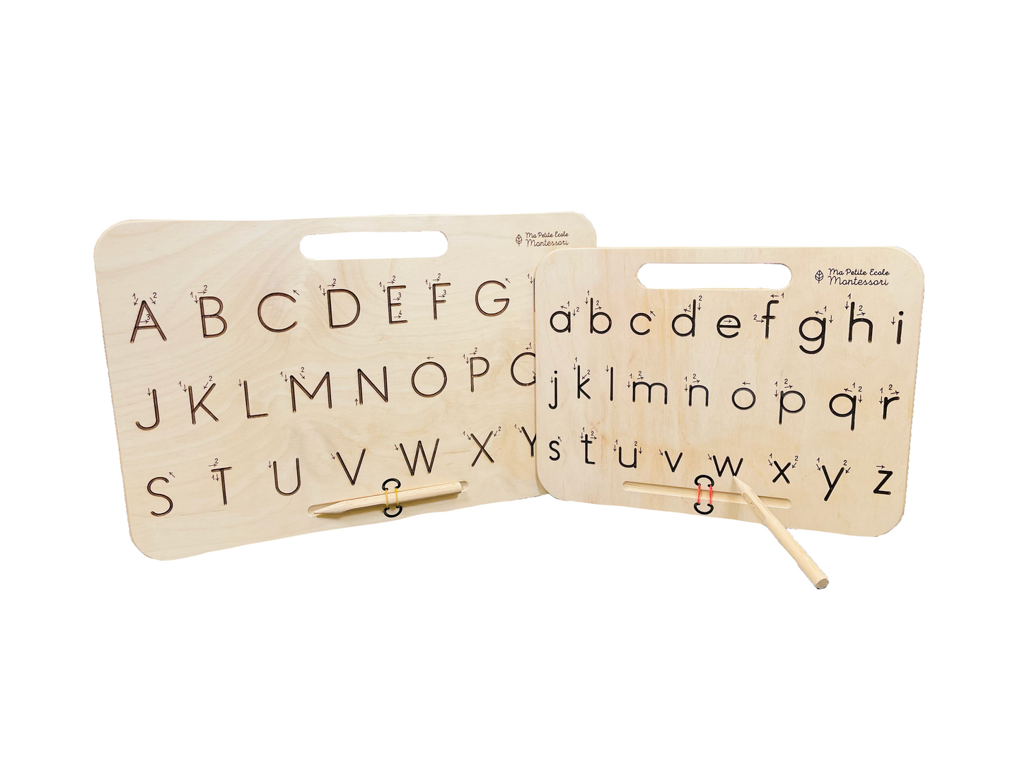 Tablette d'écriture des lettres majuscules scriptes