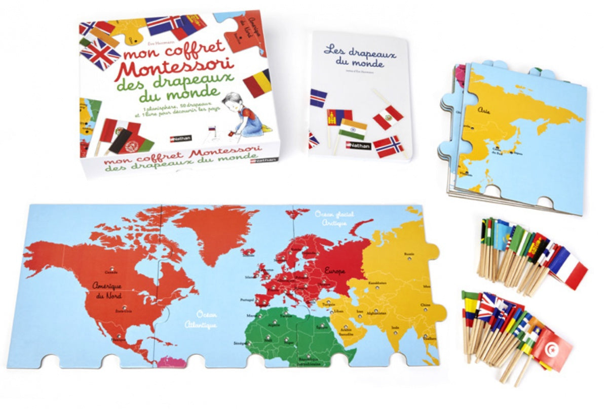 Meine Montessori-Box mit Flaggen der Welt – Nathan
