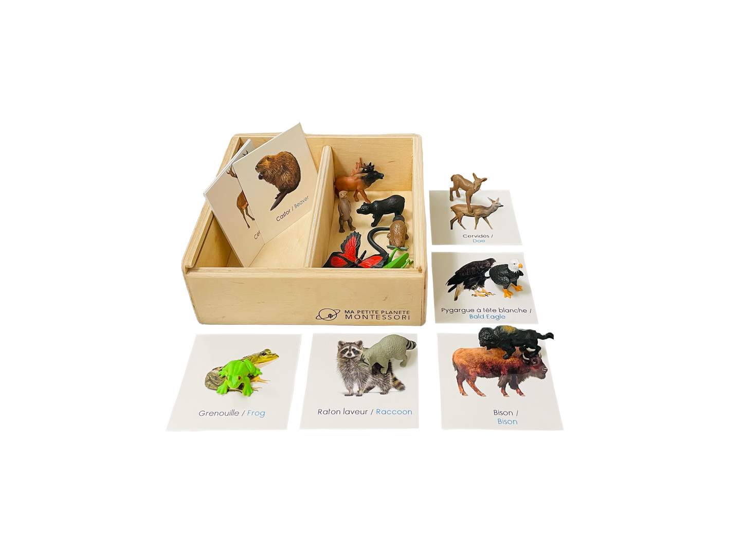 Woodland and prairie animals figurine box
