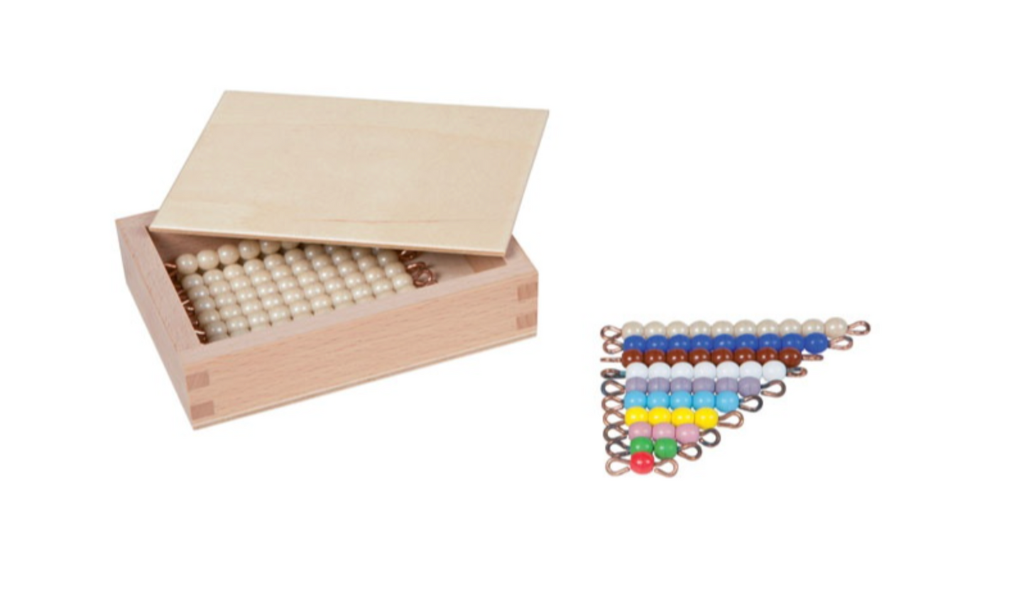 Boîte de perles pour première table de Seguin : perles individuelles verre - Nienhuis AMI