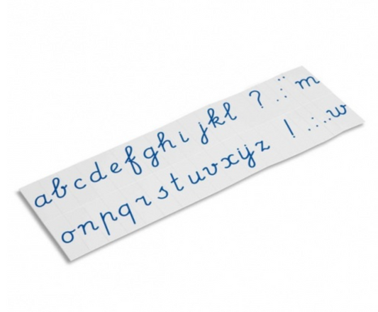 Alphabet imprimé : international cursif bleu -Nienhuis AMI