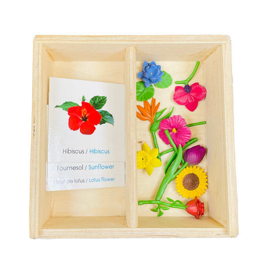 Box mit Blumenfiguren