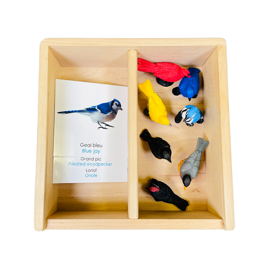 Box figurines birds