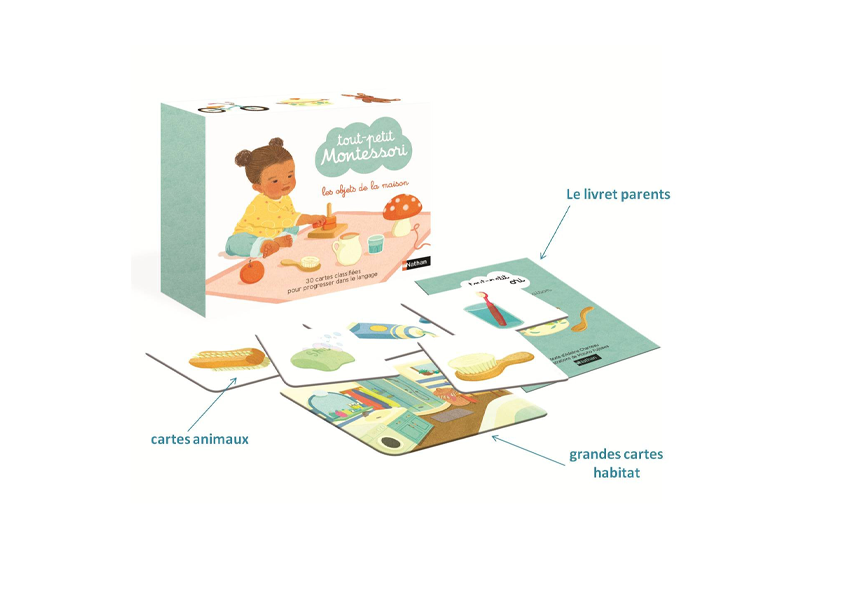 Tout petit Montessori - cartes classifiées : les objets de la maison -Nathan