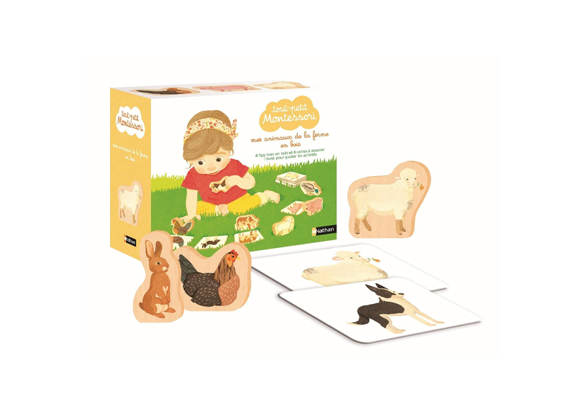 Montessori toddler - classified cards of farm animals and their young -Nathan