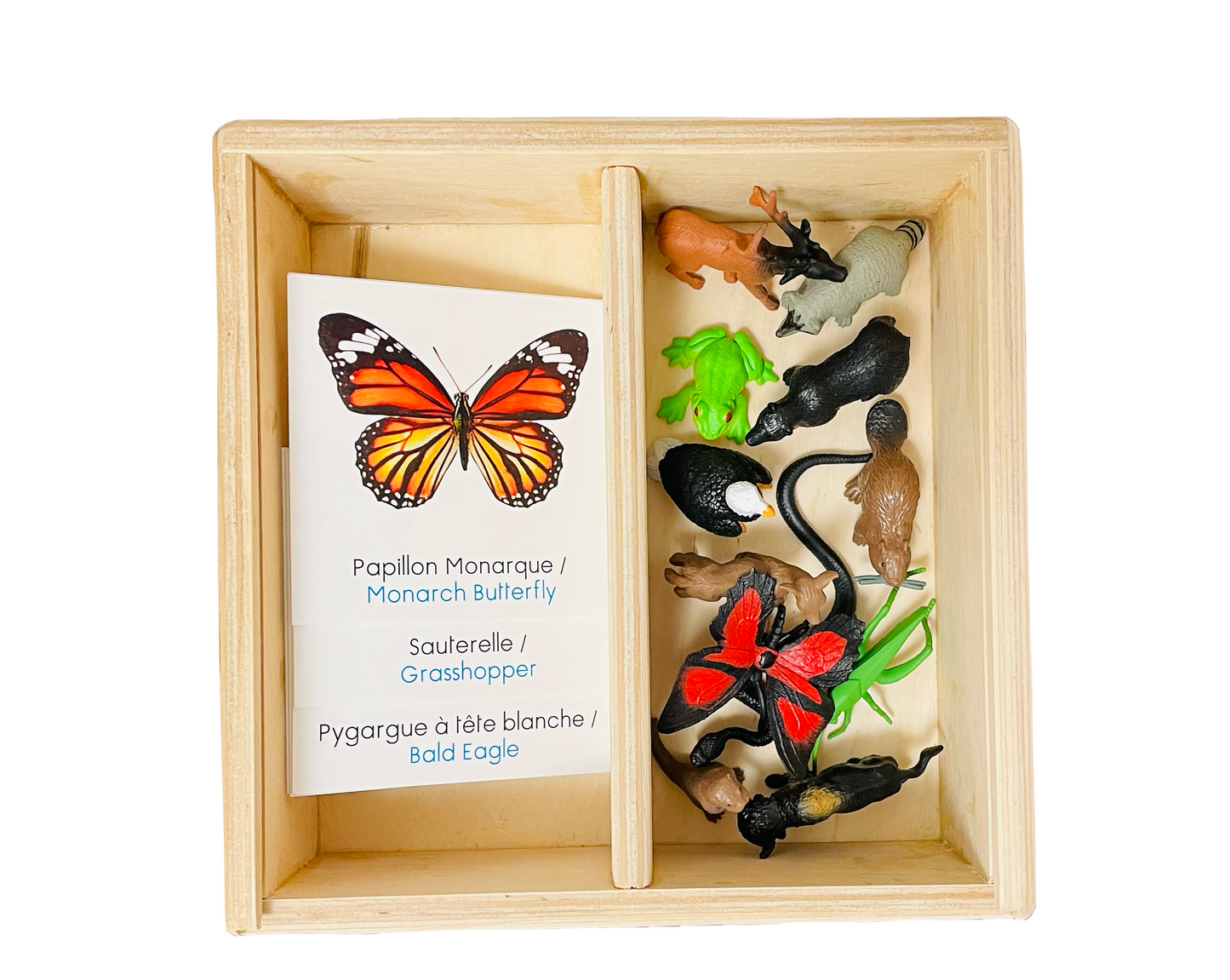 Woodland and prairie animals figurine box