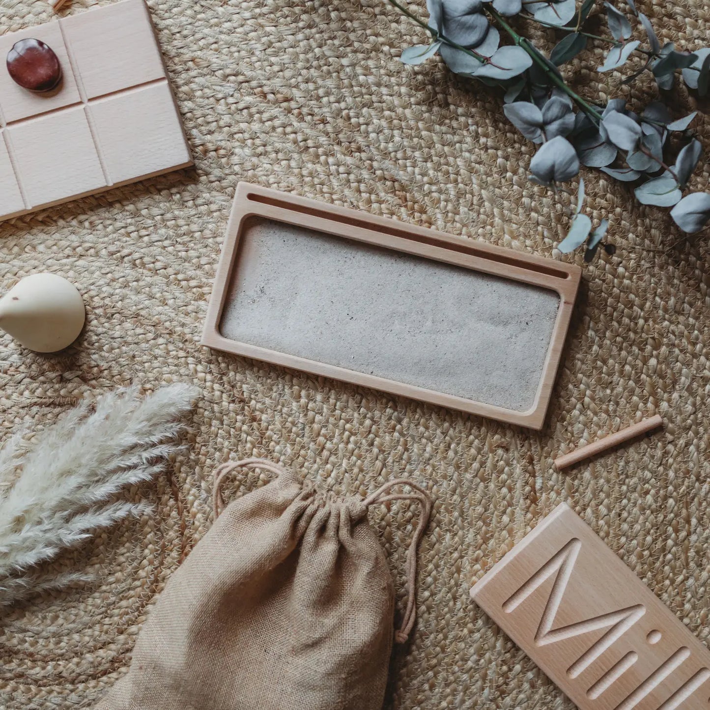 writing tray in the sand