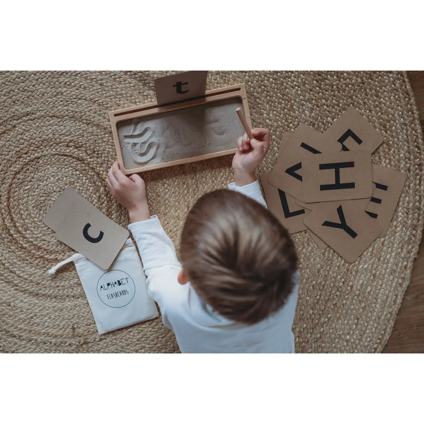 writing tray in the sand