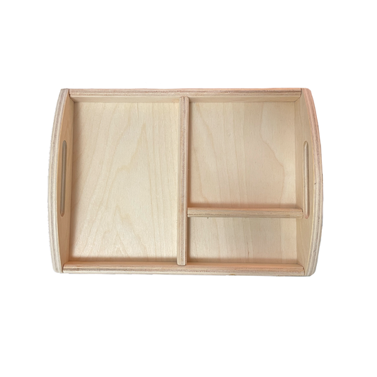 Wooden tray - 3 compartments