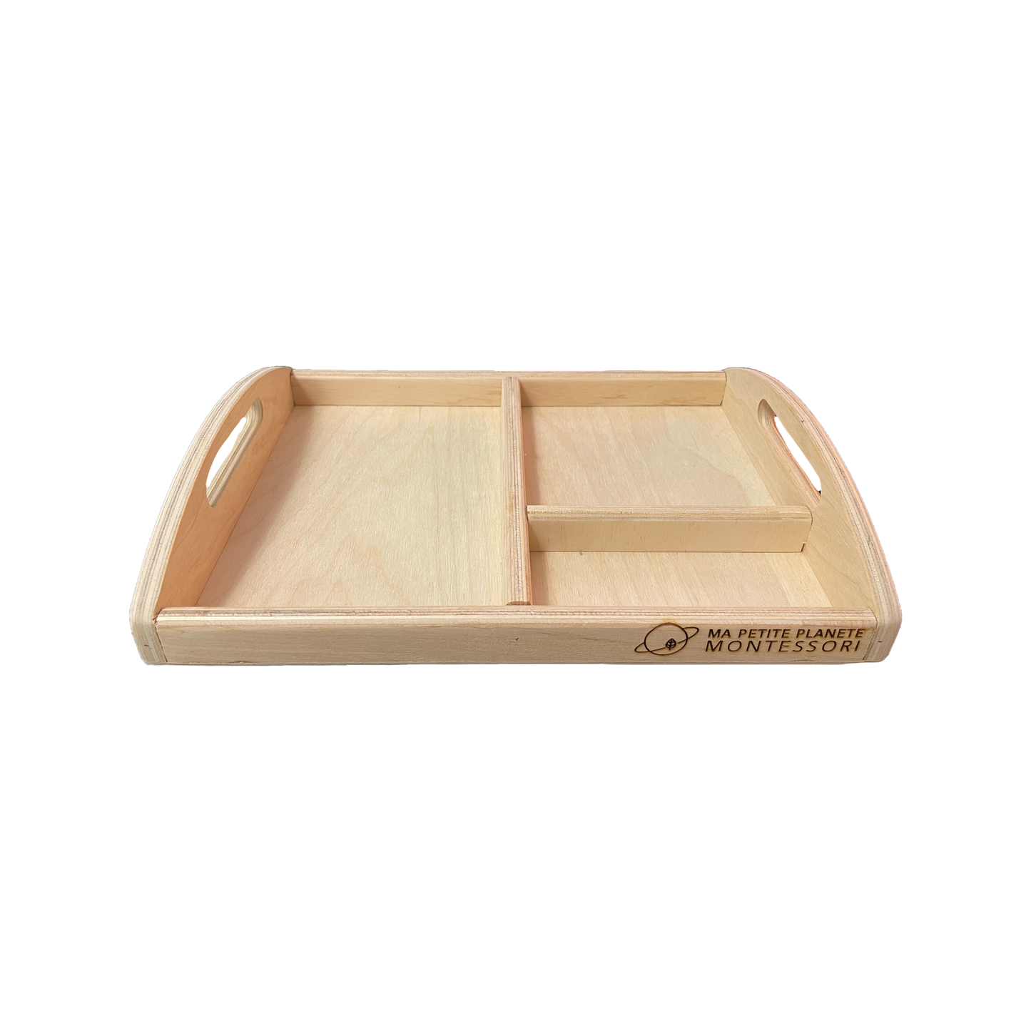 Wooden tray - 3 compartments