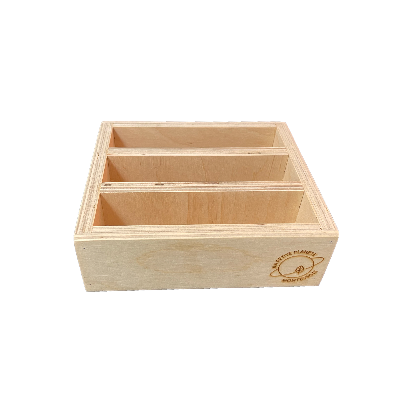 Wooden box - 3 aligned compartments
