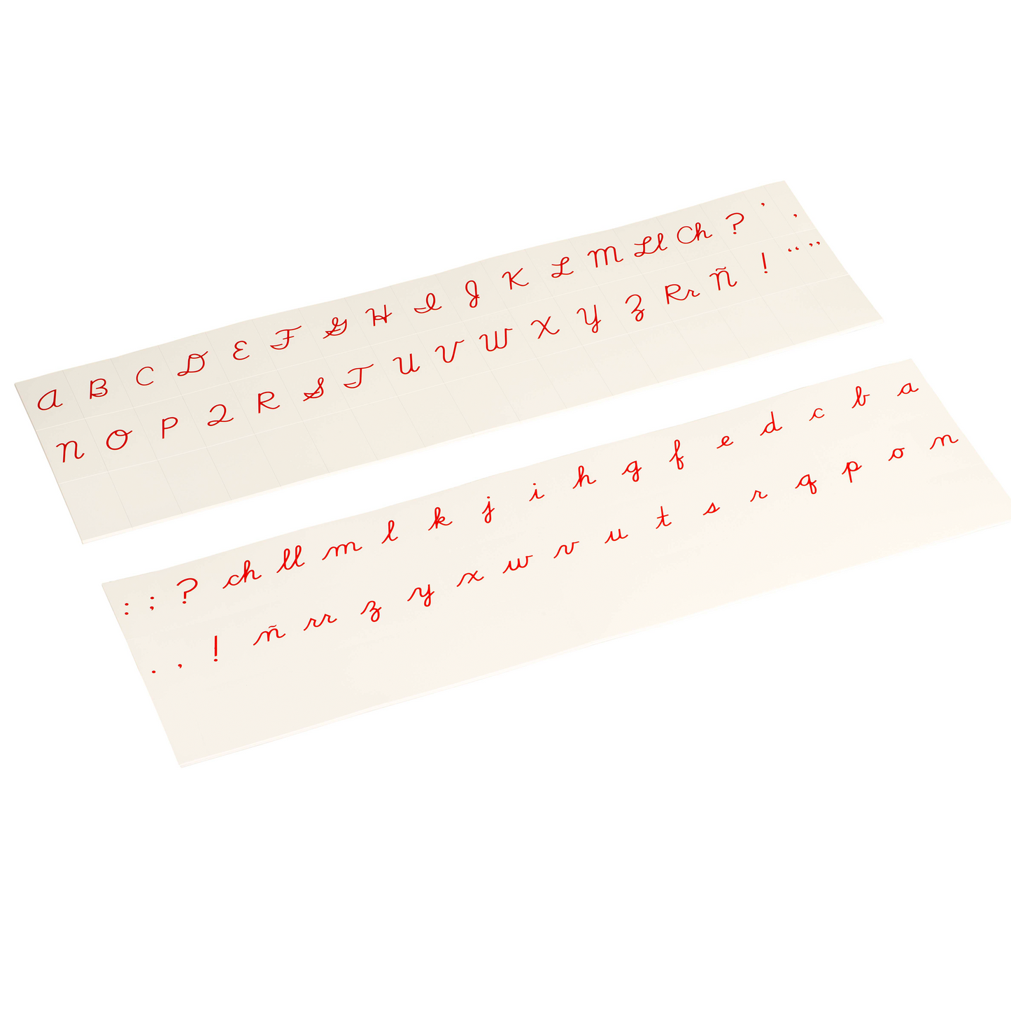 Red US cursive print alphabet - Nienhuis AMI