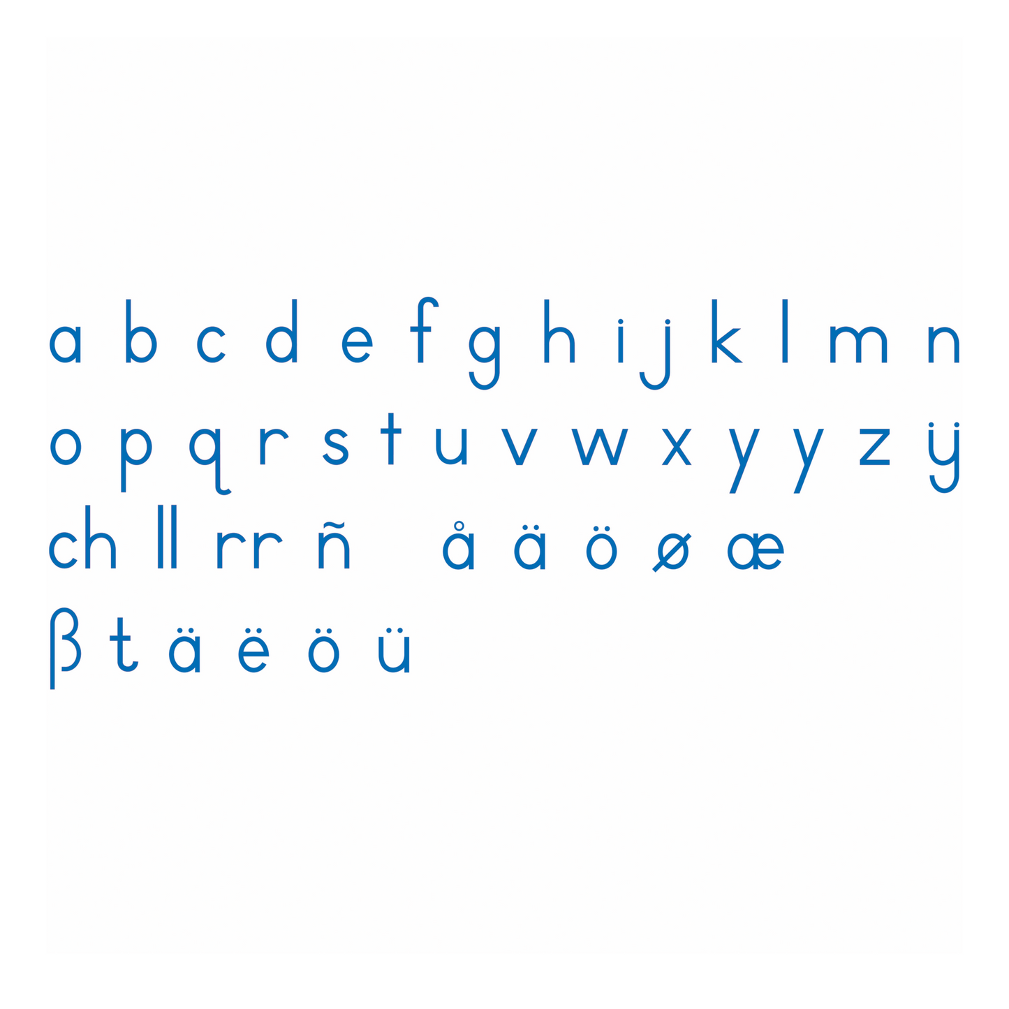 Alphabet mobile moyen : script international - Bleu - Nienhuis AMI