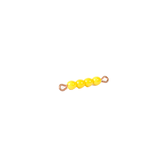 Bar of 4 in individual nylon beads: yellow - Nienhuis AMI