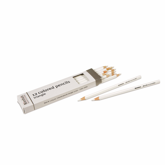Box of 12 3-sided pencils: white - Nienhuis AMI