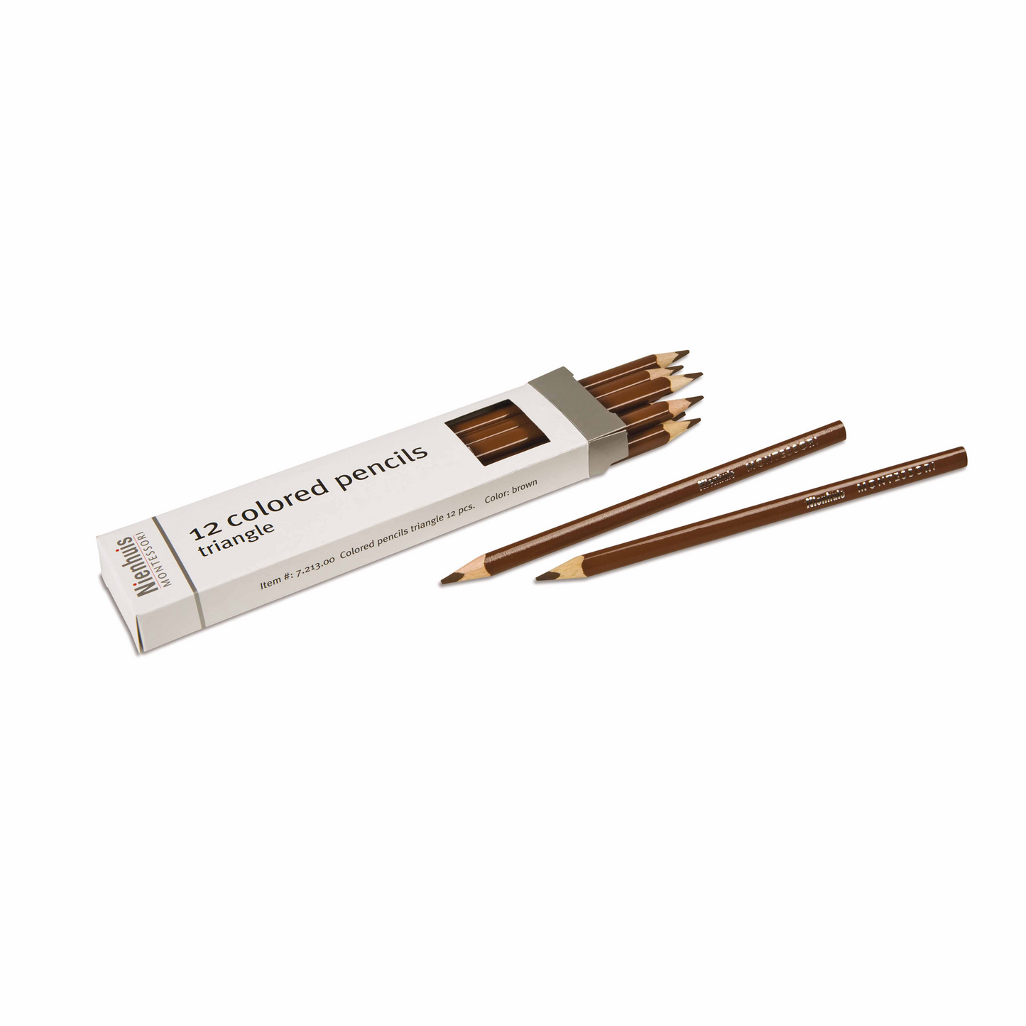 Box of 12 3-sided pencils: brown - Nienhuis AMI