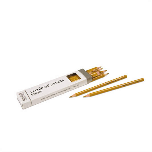 Schachtel mit 12 3-seitigen Bleistiften: Gold - Nienhuis AMI