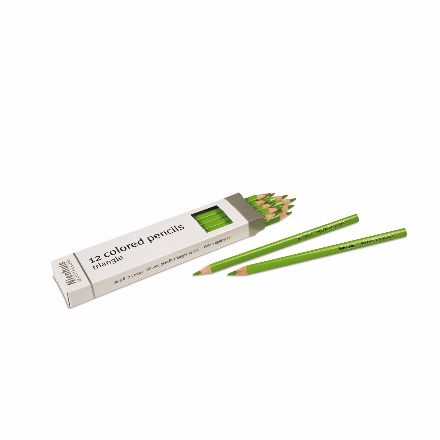 Box of 12 3-sided pencils: light green - Nienhuis AMI