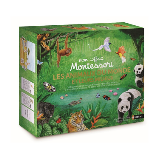 Coffret Montessori : les animaux du monde et leurs milieux -Nathan