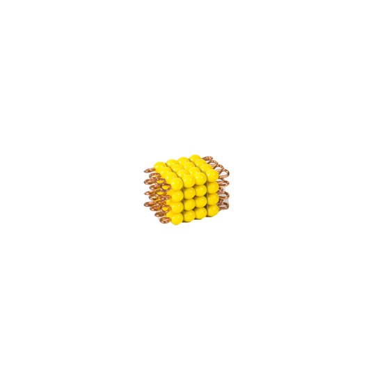 Cube de 4 en perles nylon individuelles : jaune -Nienhuis AMI