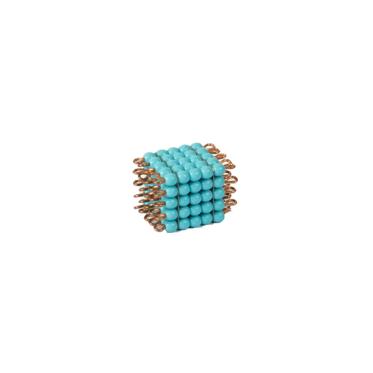 Cube de 5 en perles de verre individuelles : bleu clair -Nienhuis AMI