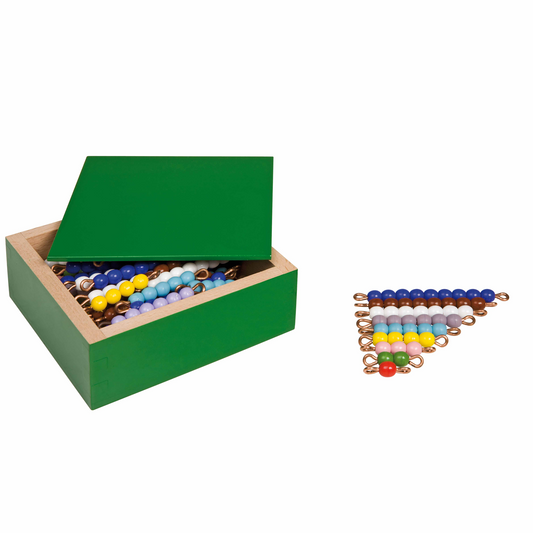 Schachtel mit einzelnen farbigen Glasperlen x10 - Nienhuis AMI