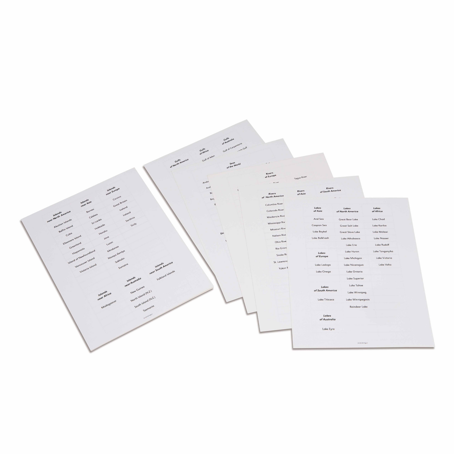 Land and Sea Shape Labels (English) - Nienhuis AMI