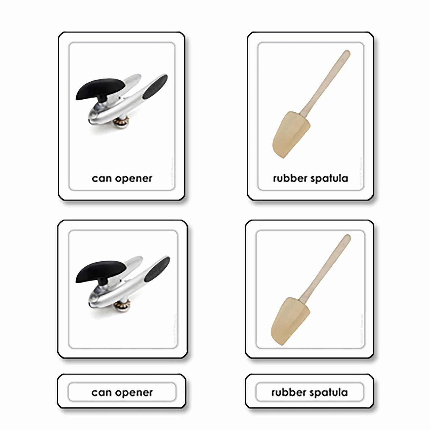 Ustensiles de cuisine Cartes en 3 parties (en anglais) - Nienhuis AMI
