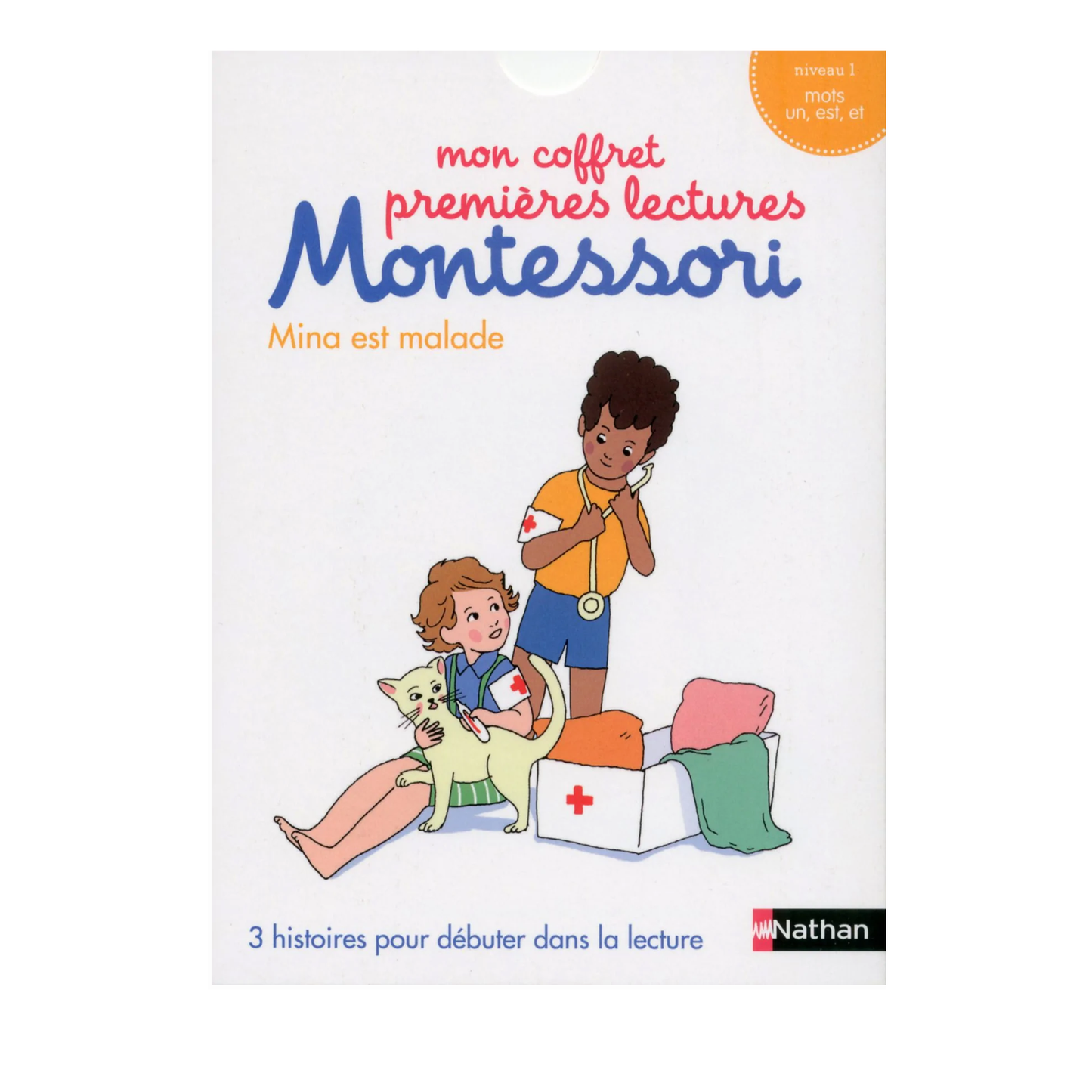 My first Montessori reading box: Mina is sick - Level 1 - Nathan