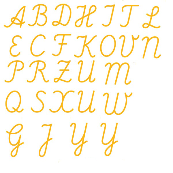 Uppercase rough letters: international cursive version - Nienhuis AMI