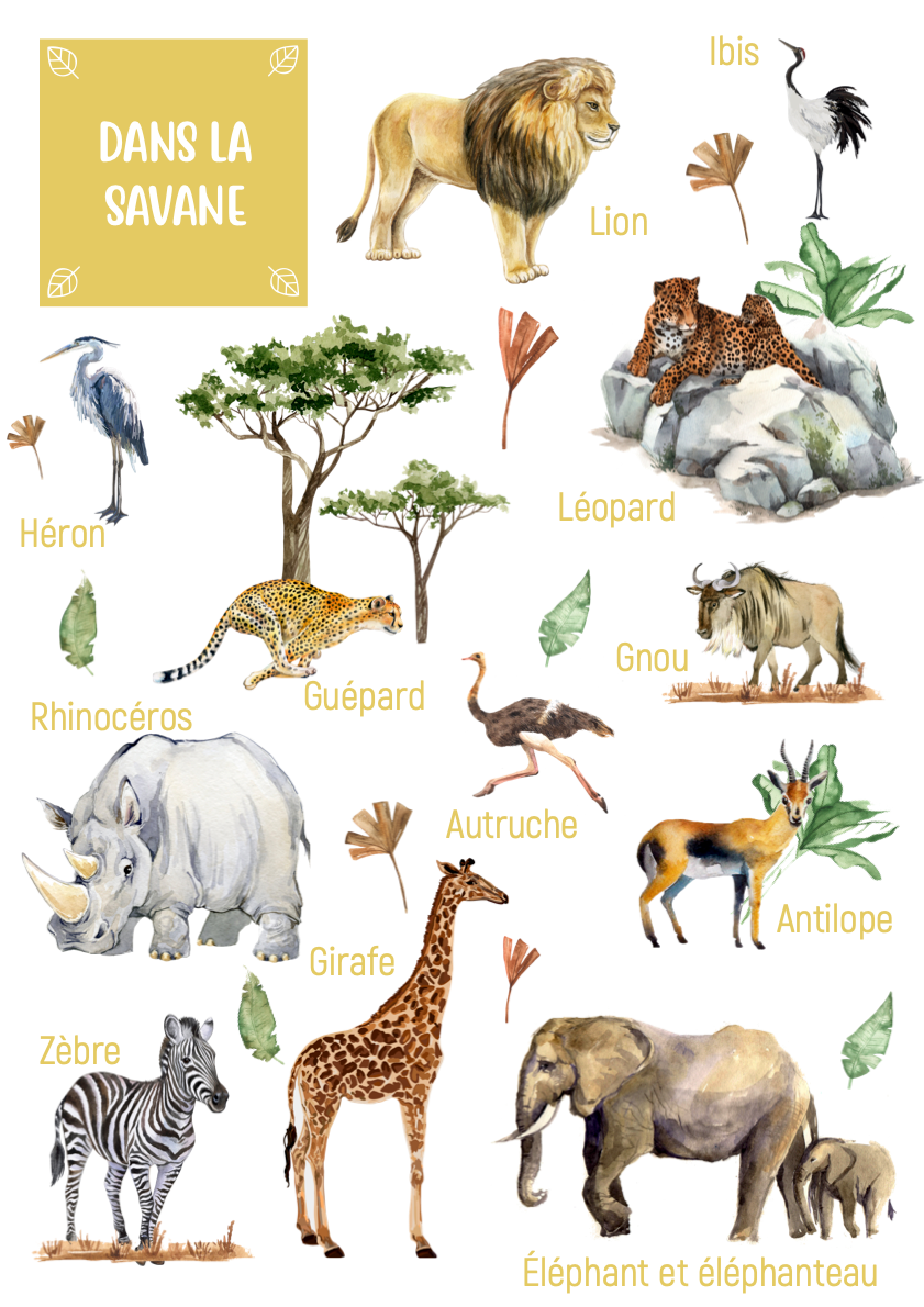 Savanna Animals Posters