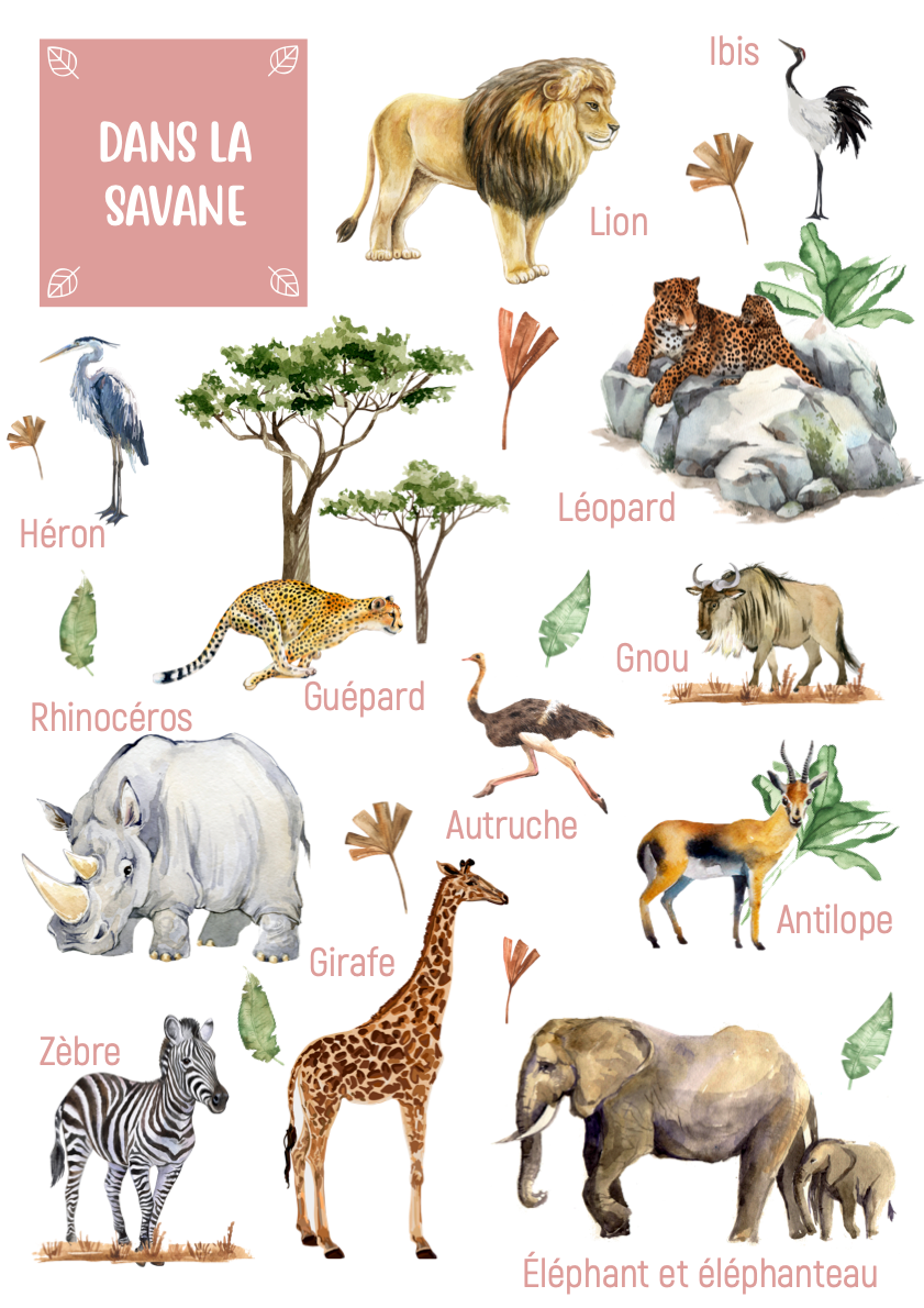 Savanna Animals Posters